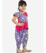 KID1 Anaya peplum top with bandhani print dhoti