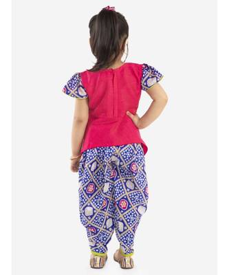 KID1 Anaya peplum top with bandhani print dhoti 2