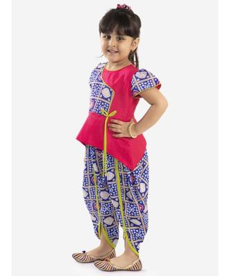 KID1 Anaya peplum top with bandhani print dhoti 3