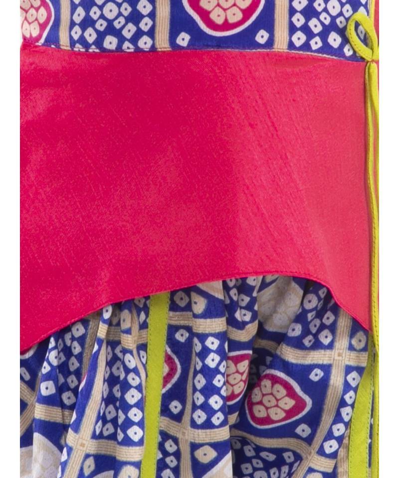 KID1 Anaya peplum top with bandhani print dhoti