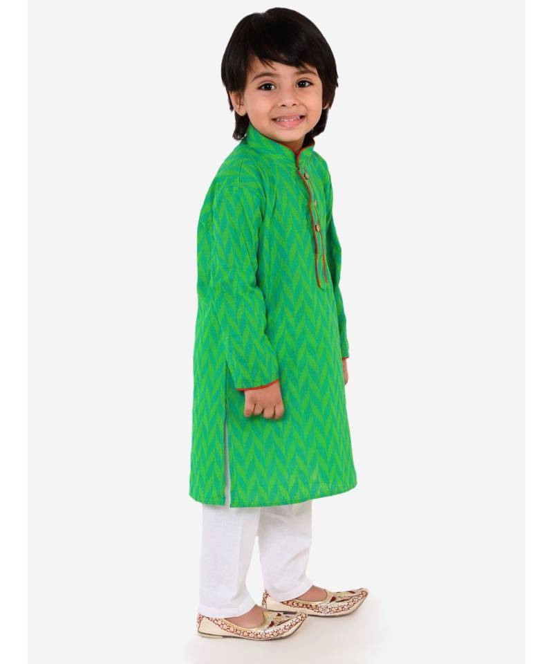 Kid1 Chevron Weave Handloom Kurta Pyjama