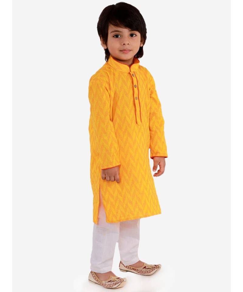 Kid1 Chevron Weave Handloom Kurta Pyjama