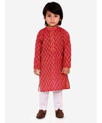 Kid1 Chevron Weave Handloom Kurta Pyjama 1