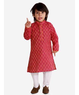 Kid1 Chevron Weave Handloom Kurta Pyjama 2