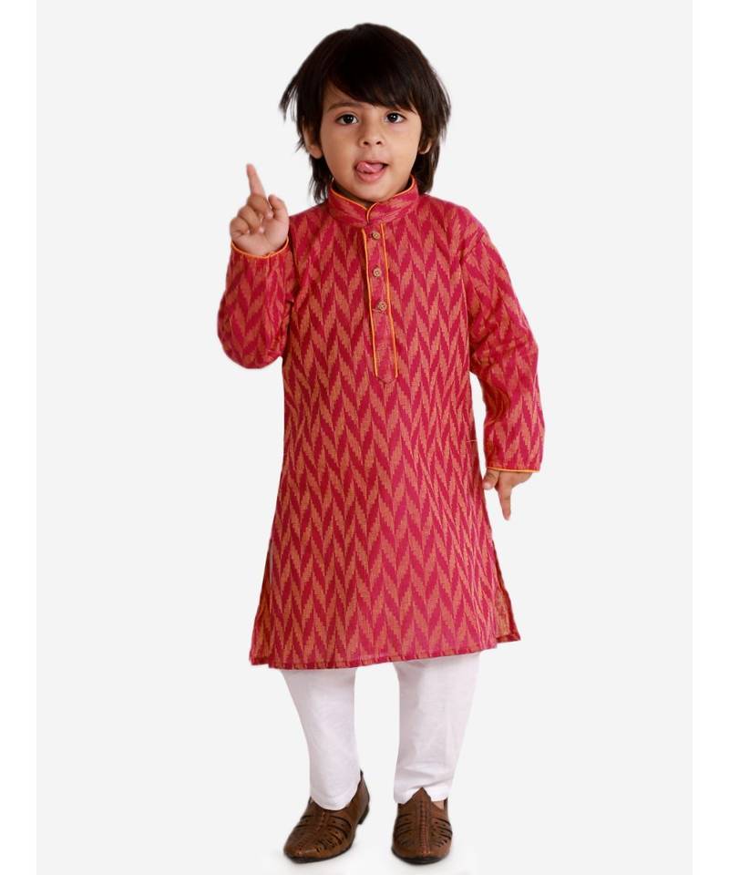 Kid1 Chevron Weave Handloom Kurta Pyjama