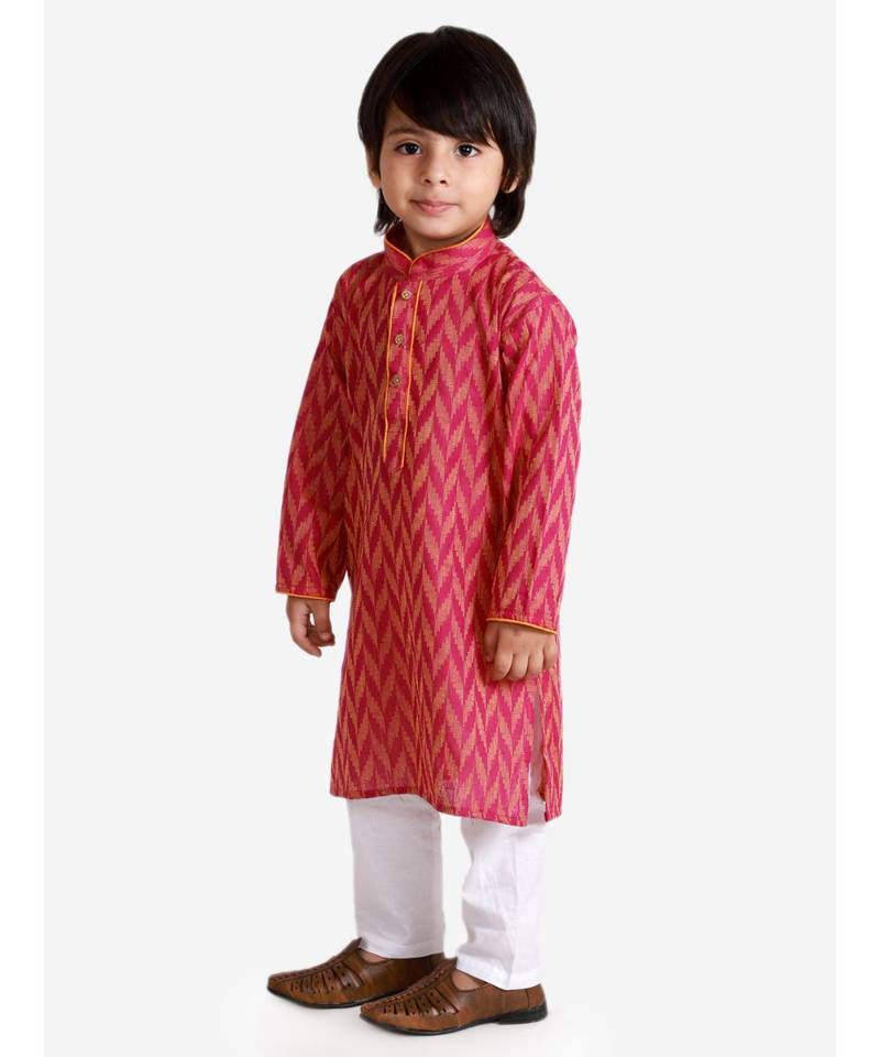 Kid1 Chevron Weave Handloom Kurta Pyjama