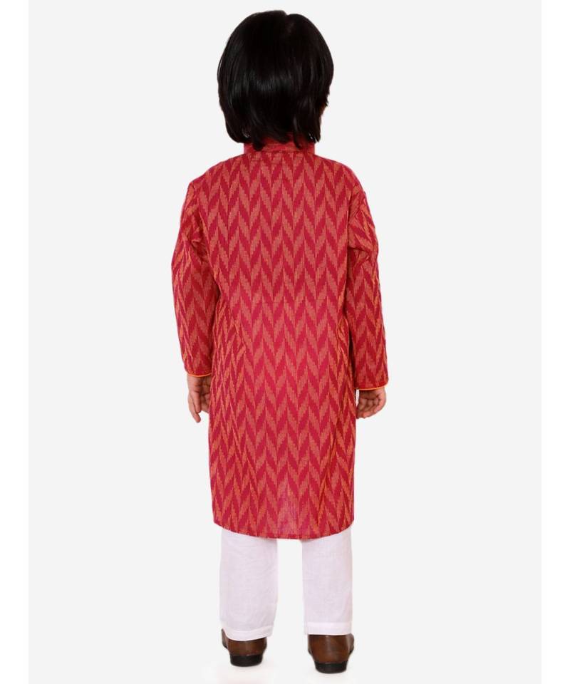 Kid1 Chevron Weave Handloom Kurta Pyjama