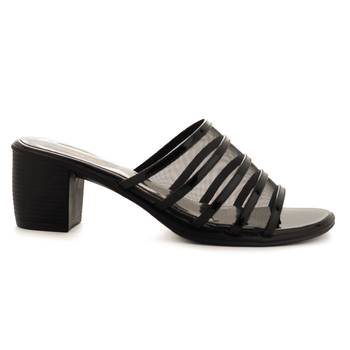 Black Transparent Block Heels For Women By Trends & Trades  2