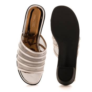 Silver Transparent Block Heels For Women By Trends & Trades  4