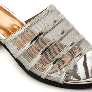 Silver Transparent Block Heels For Women By Trends & Trades  5