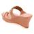 Pink Laser Cut Faux Leather Kolhapuri Wedges For Women By Trends & Trades 