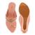 Pink Laser Cut Faux Leather Kolhapuri Wedges For Women By Trends & Trades 