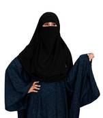 JSDC Women Casual Wear Islamic Plain Instant Hijab + Niqab Style Bubble Georgette Veil Scarf