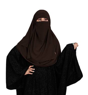 JSDC Women Daily Wear Islamic Plain Instant Hijab + Niqab Style Bubble Georgette Veil Scarf 1