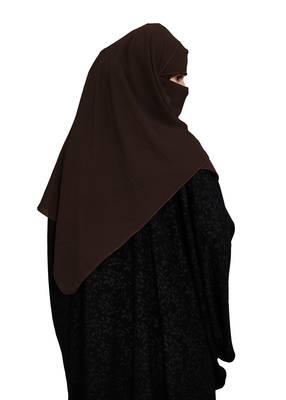 JSDC Women Daily Wear Islamic Plain Instant Hijab + Niqab Style Bubble Georgette Veil Scarf 5