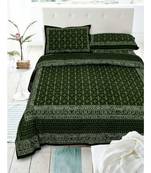 Cotton Green  Dabu Print  Double Bed King Size Bed Sheet With Pillow Cover