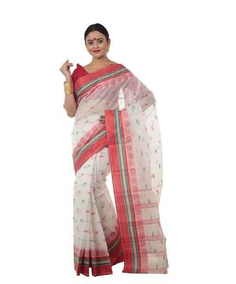 Martliner Self Design Solid Woven Tant Pure Cotton Saree 1
