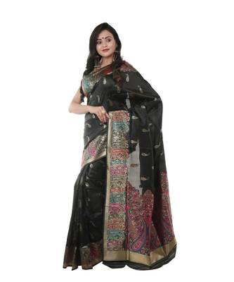 Martliner Self Design Solid Woven Bollywood Art Silk Saree 2