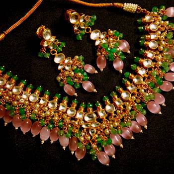 Pink kundan necklace-sets 2