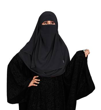 JSDC Women Occasion Wear Islamic Plain Instant Hijab + Niqab Style Bubble Georgette Veil Scarf  1