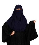 JSDC Women Casual Wear Islamic Plain Instant Hijab + Niqab Style Bubble Georgette Veil Scarf