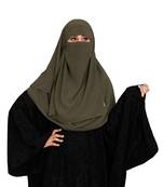 JSDC Women Party Wear Islamic Plain Instant Hijab + Niqab Style Bubble Georgette Veil Scarf