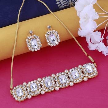 SILVER Plated Party Wear Choker Jewellery Set For Girl Women 1