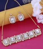 SILVER Plated Party Wear Choker Jewellery Set For Girl Women