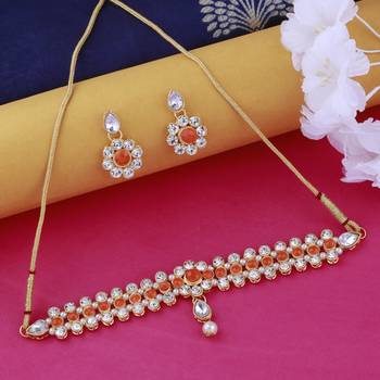 Exclusive Orange color Choker Set For Girls And Women 1