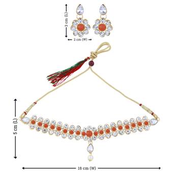 Exclusive Orange color Choker Set For Girls And Women 5