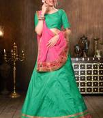 Turquoise Emblished Silk Party wear Ethnic Lehenga