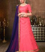 Pink Emblished Silk Party wear Ethnic Lehenga