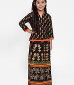 Baani Black Printed Rayon Choli with Lehenga Set