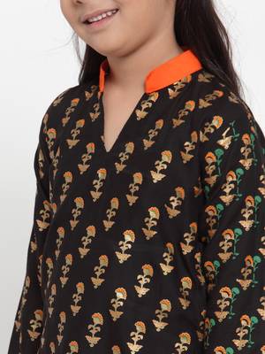 Baani Black Printed Rayon Choli with Lehenga Set 3