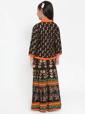 Baani Black Printed Rayon Choli with Lehenga Set 4