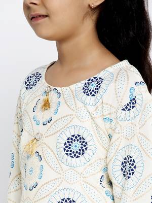 Baani Cream Printed Choli with Lehenga Set 3