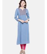 Ethnicity Denim Flared Indigo Kurta
