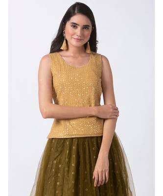 Ethnicity Shantoon Crop Top Gold Top 2