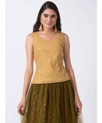 Ethnicity Shantoon Crop Top Gold Top 3