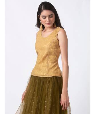 Ethnicity Shantoon Crop Top Gold Top 5