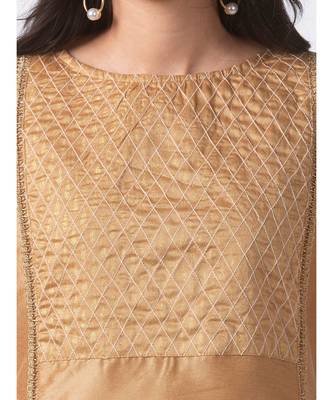 Ethnicity Polyester Straight Beige Kurta 3