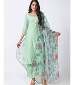 Ethnicity Linen Slub Silk Straight Aqua Skd