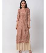 Ethnicity Polystaple A Line Pink Kurta