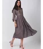 Ethnicity Viscose Shantoon Gathered Mauve Kurta