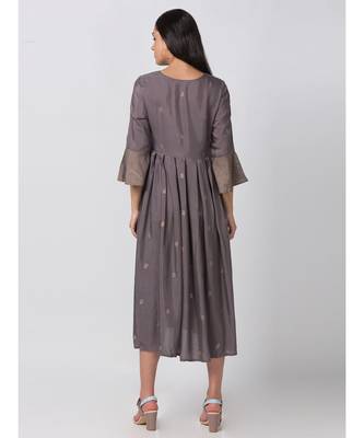 Ethnicity Viscose Shantoon Gathered Mauve Kurta 2