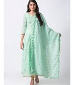 Ethnicity Chanderi Kalidar Green Kd