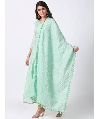 Ethnicity Chanderi Kalidar Green Kd 3