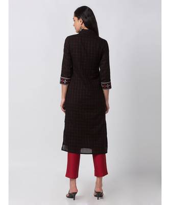 Ethnicity Powerloom Straight Black Kurta 2