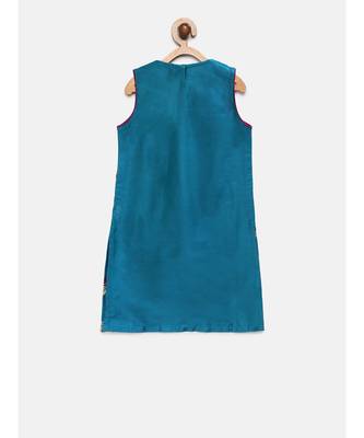 Ethnicity Polyester A Line Teal Skd 3