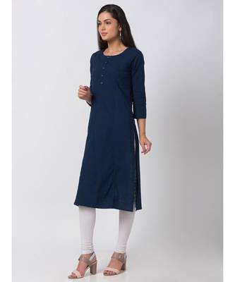Ethnicity Powerloom Straight Navy Kurta 3
